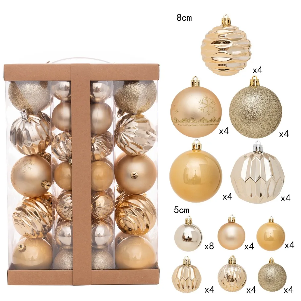 

48 шт. прочный пластиковый набор рождественских шаров, разноцветный 5 см 8 см, шар с рождественским орнаментом, подвесные елочные шары для дома