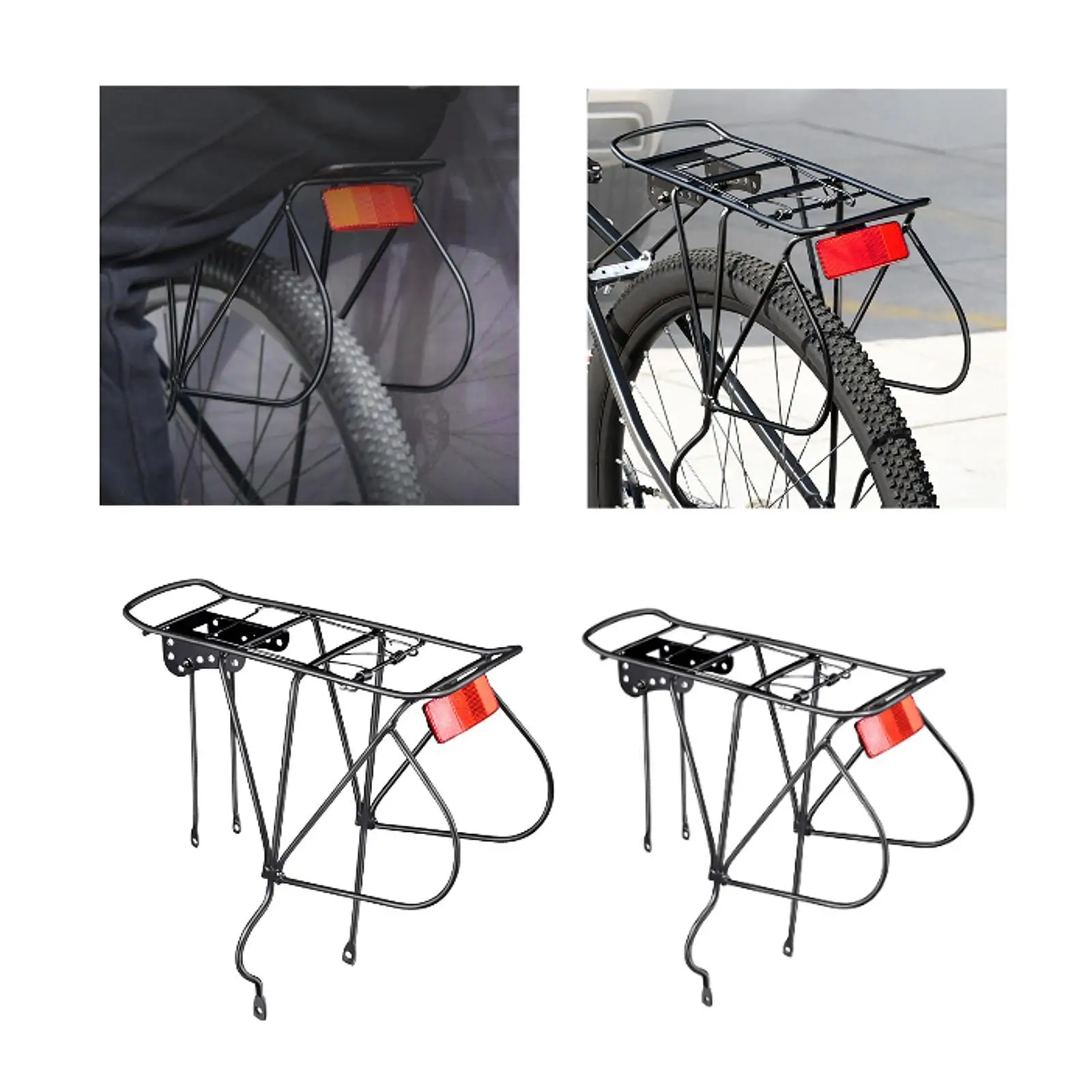 

Bike Rear Rack Quick Release Simple Assembly Solid Luggage Cargo Carrier for Delivery Cycling Riding Commuting Mountain Bikes