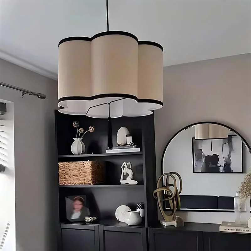 الشمال النسيج قلادة Led ضوء غرفة المعيشة غرفة نوم معلقة حامل مصابيح الثريا ديكور المنزل بريق تركيبات إضاءة داخلية #4