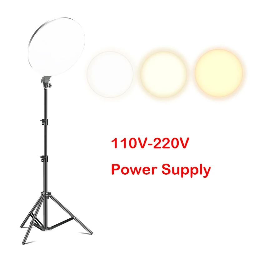 10inch LED Photography Fill Lighting , Tripod Stand Boom Arm Camera Photo Studio Circle Led Selfie Ring Light Phone Lamp Video