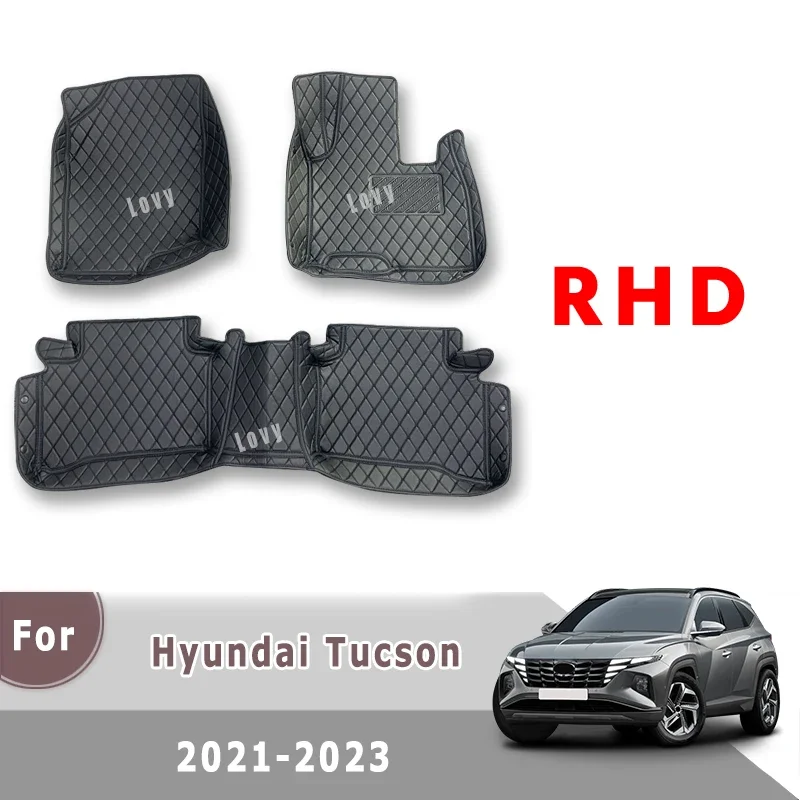 

RHD Carpets For Hyundai Tucson 2024 2023 2022 2021 Car Floor Mats Auto Accessories Rugs Styling Automobiles Pads Interior Part