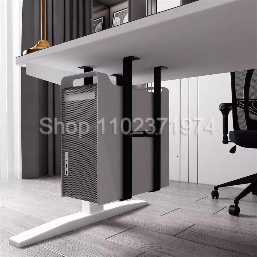 Tempat Casing PC Universal Di Bawah Meja Dudukan CPU Dapat Disesuaikan Rak Braket Dudukan Kotak Host Gantungan Mainframe Komputer