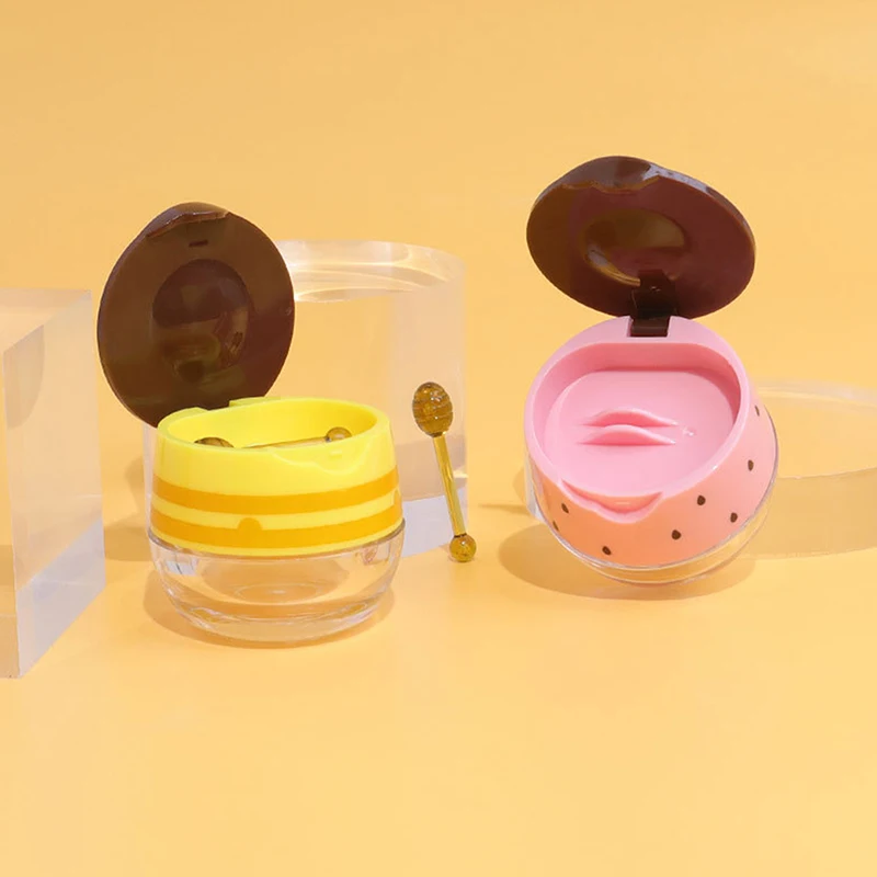 ^6g Empty Lip Masque Box With Brush Refillable Flip-Top Lip Mask Bottle Travel Portable Lip Balm Jar Cosmetic Containers