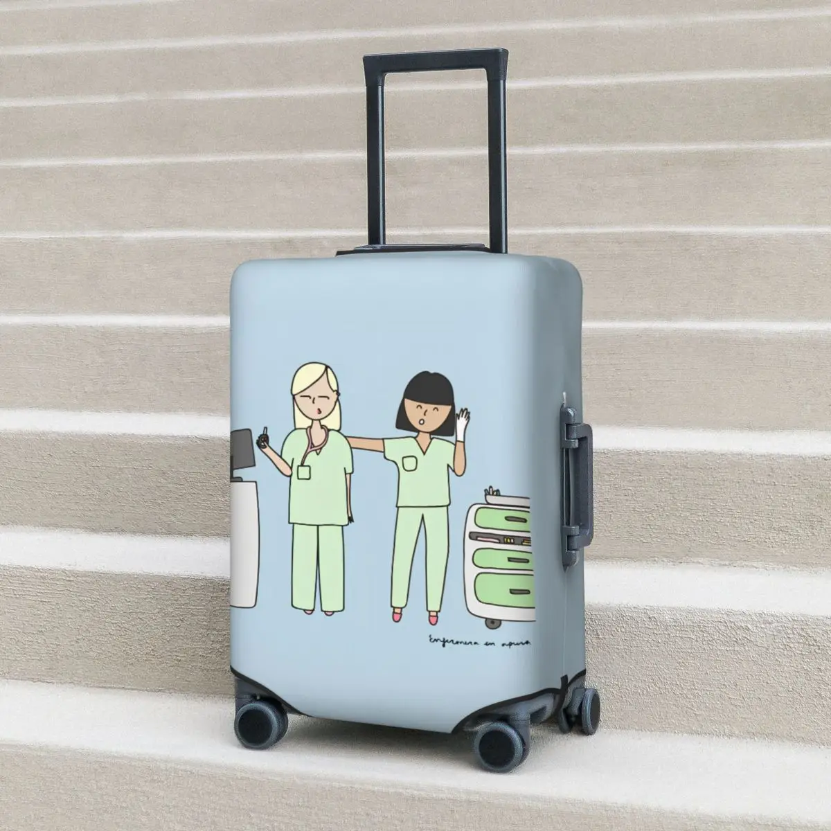

Enfermera En Apuros Doctor Nurse Suitcase Cover Business Flight Strectch Luggage Supplies Protector