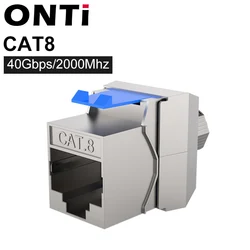 CAT8 RJ45 Tool-Less STP Shielded Keystone Jack Module Self-Locking Zinc Alloy Network Coupler Adapter for Secure Network Connect