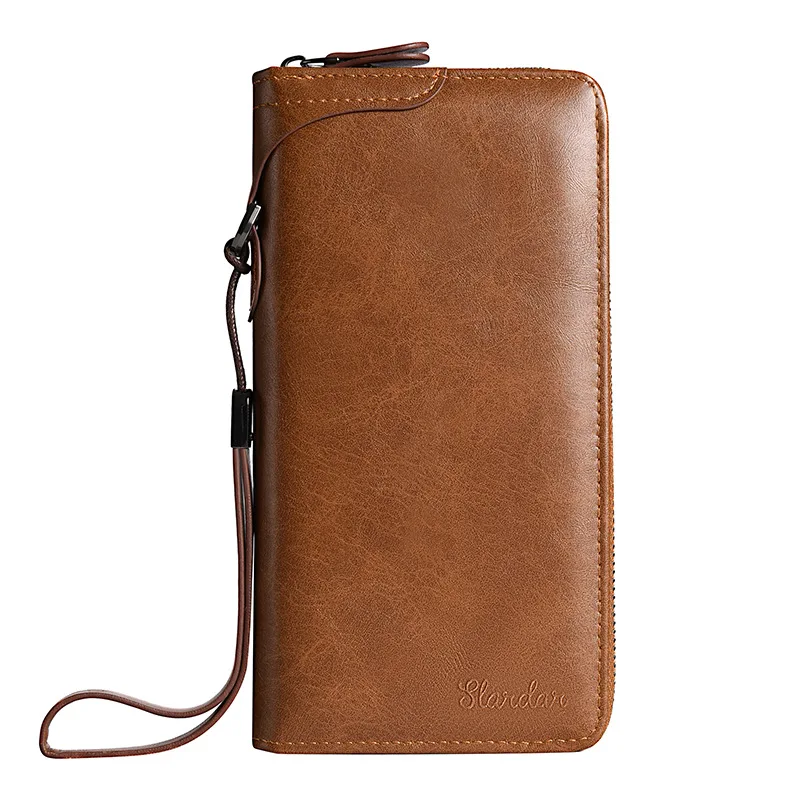 حقيبة يد رجالية طويلة جديدة محفظة ريترو بطاقة القلفة كليب حقيبة يد محفظة الطالب حقيبة انتزاع العصرية #6