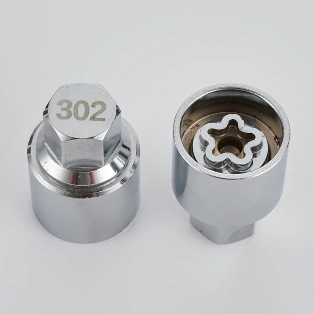 

Tire Wheel Lock Anti-Theft Screw 302-310 Nut Key Screw Socket Wrench Tool Tire Removal Sleeves Car Accessories