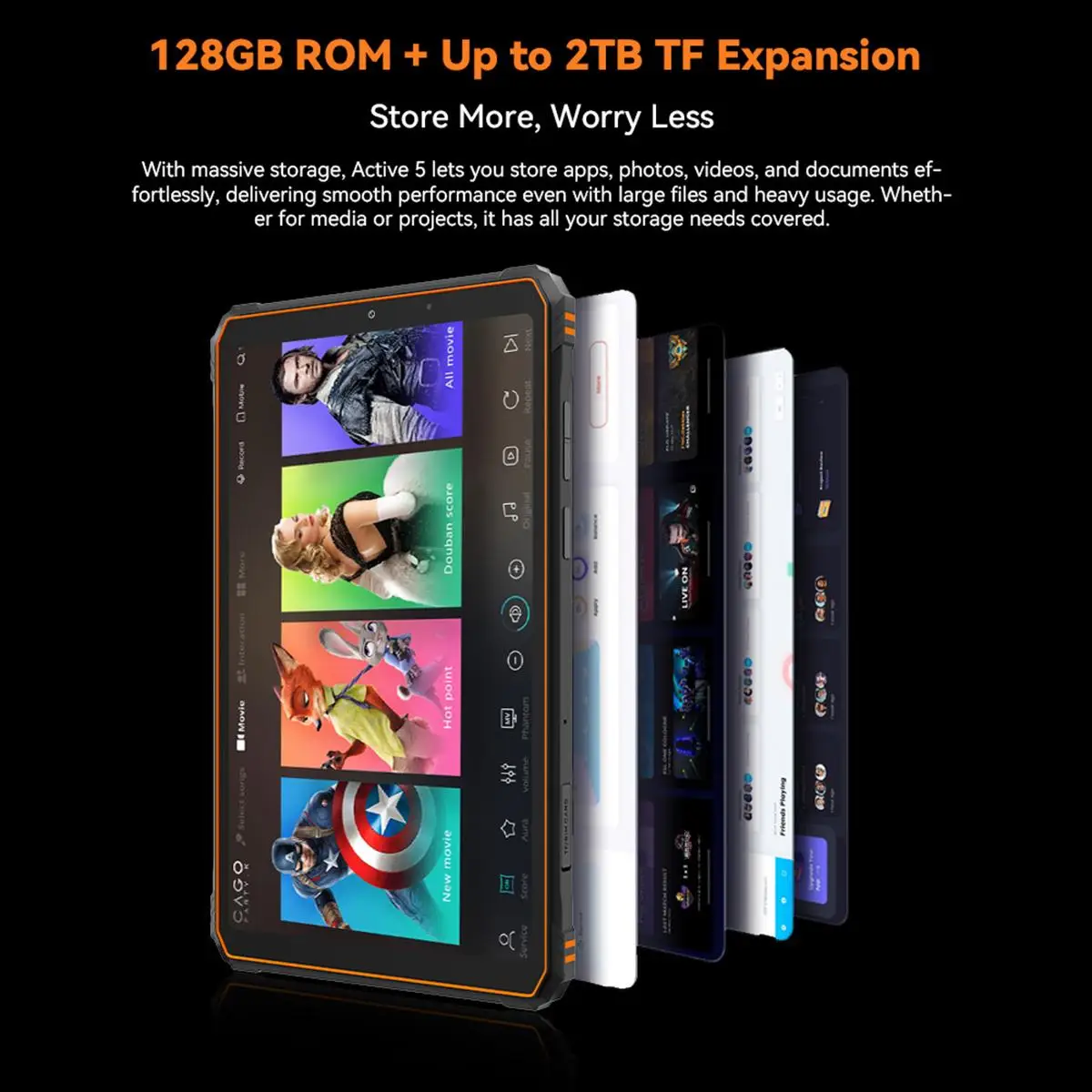 Blackview Active 5 Rugged Tablet 6GB+128GB 8.68'' Android 15 Unisoc T615 Octa Core AI Mini Pad 13MP 6600mAh 18W 4G Tablet PC