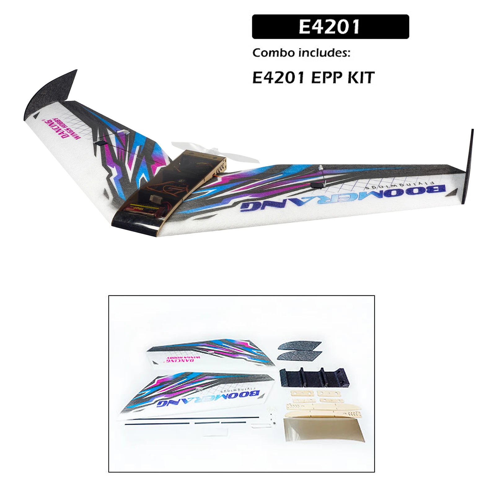 

Remote Control Airplane Glider Kit EPP Aircraft 1114mm/44 inch Wingspan 550mm/22 inch Length with MC2212 1020KV Motor 30A