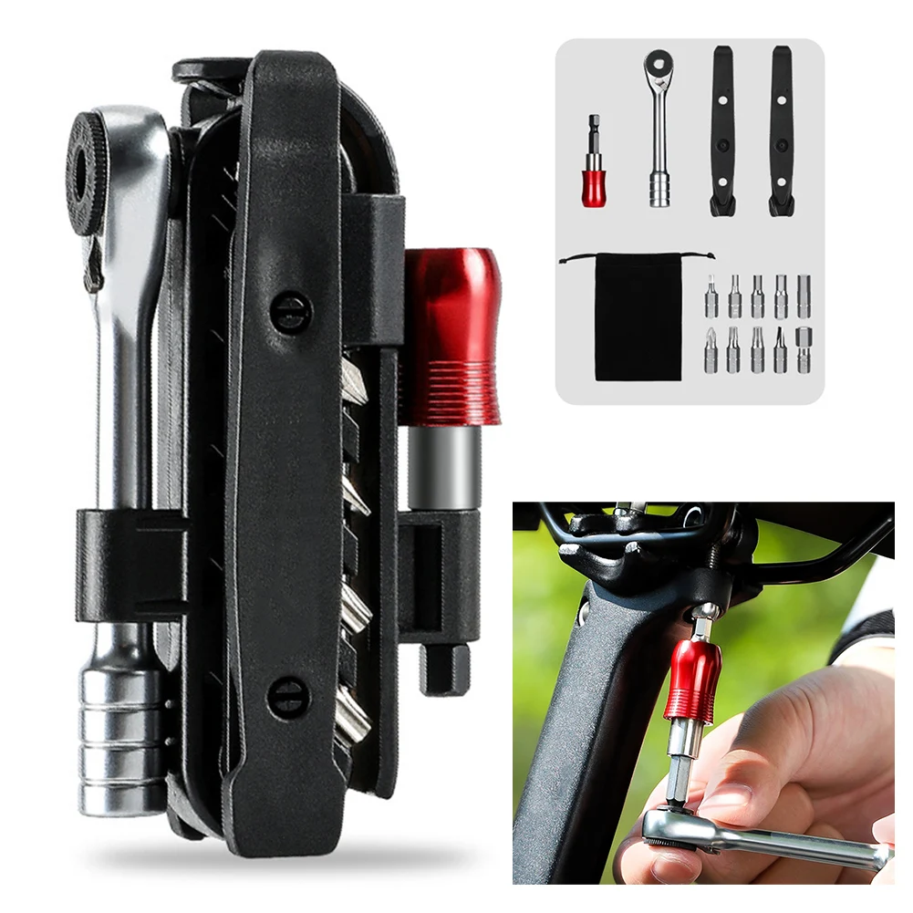 Bike Repair Tools Mountain Bike Ratchet Wrench Combination Tool Set Bicycle Accessories For Scenarios Short Handle Long Handle