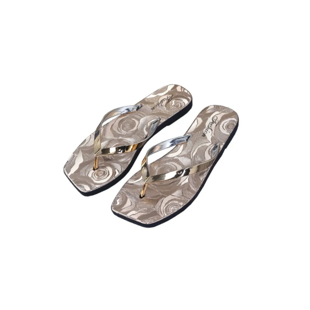 المضادة للانزلاق لامعة زهرة النعال بولي Leather الجلود لينة وحيد شاطئ الوجه يتخبط ملابس الشاطئ أحذية الحلو الصيف الشرائح الصنادل الشارع الشهير