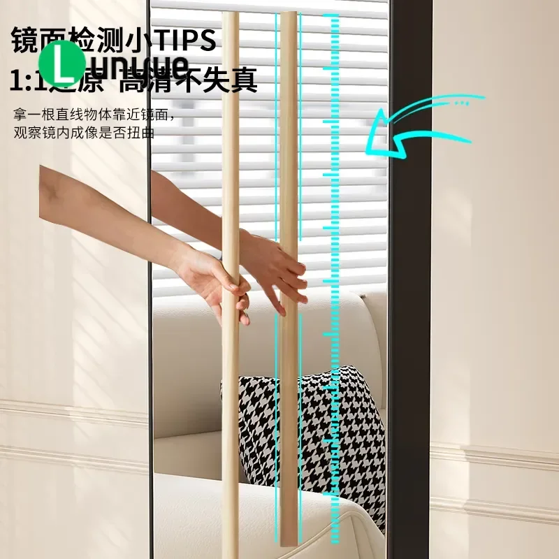 Movable Full Body Mirror with Antique Floor Rack Rotary Storage Shelf for Magazine Home Decor Space Saving Furniture