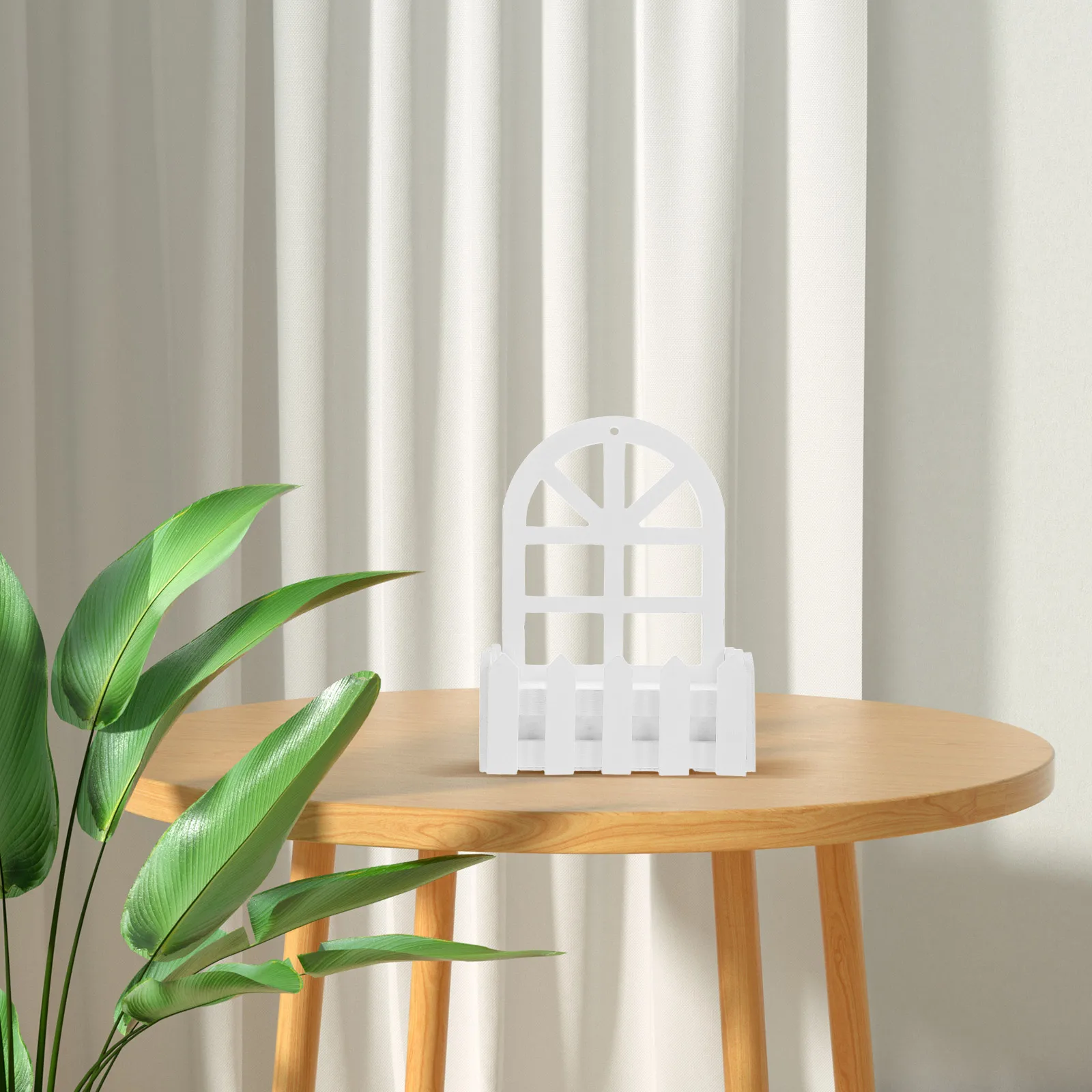 

2pcs Wall Decorative Flower Pot Hanging Fence Planter White Wood Simulation Artificial Flowers Home Office Gardening Supplies