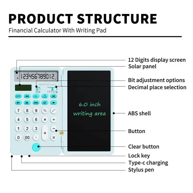 Imagem -02 - Mini Tablet Gráfico Digital Lcd Escrita Pad com Stylus Calculadoras Portáteis Notepad Display Mesa 6.5 2023