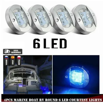 3 אינץ '6 הוביל כרום עגול הוביל אוורר עגינה נוריות אור מים סירה אורות ימיות 6-2835-smd 12v dc