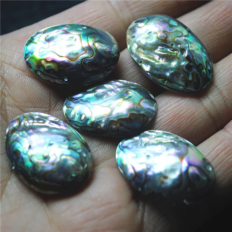 

5PCS 27X19MM Natural Abalone Shell Cabochons Oval Shape No Hole DIY Jewelry Findings Wholesale FACTORY FREE SHIPPING