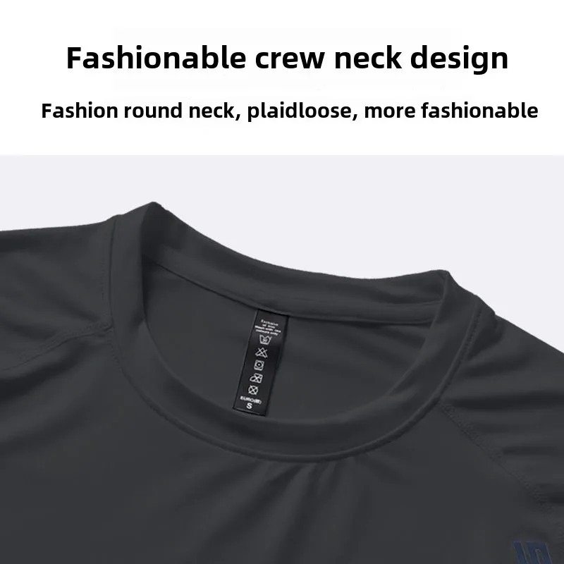 Men Sportswear Set Autumn Winter Fitness Clothes Training Long-sleeved Trousers with Phone Storage Professional Running Clothes