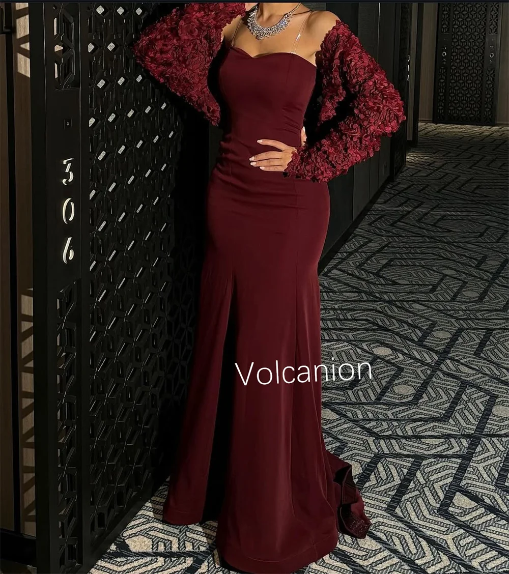 تخصيص الرسمي جيرسي زهرة الطية البوق شير الأشرطة الحبيب فساتين طويلة مناسبة مخصصة مثير