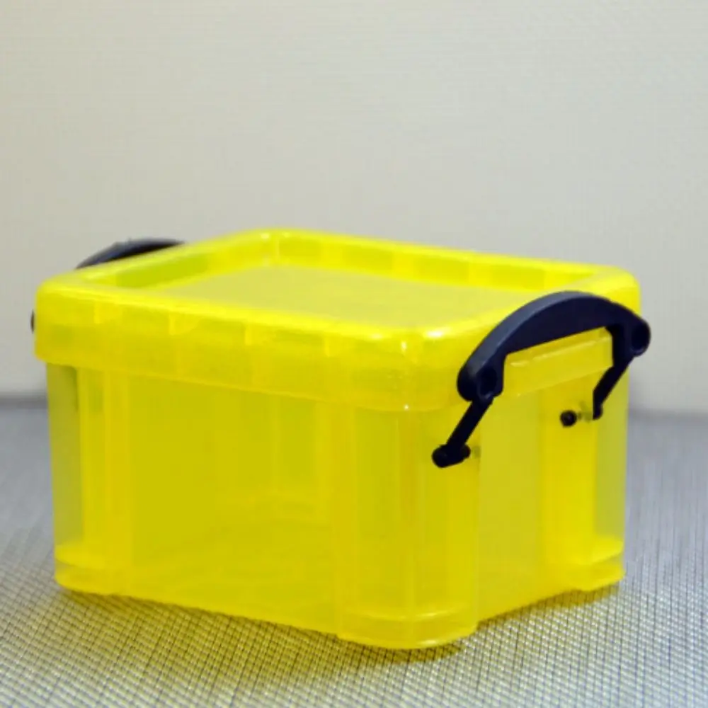 Multi-functional Mini Buckle Storage Box Transparent Candy Color Mini Storage Container Minimalism Plastic Desktop Organizer Box