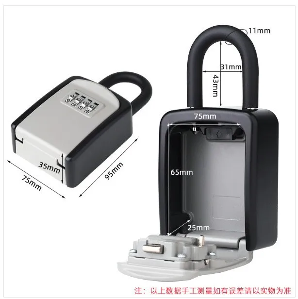 Zinc Alloy Hook Key Box 4 Digit Combination Password Safe Weatherproof Key Safe Security Storage Box