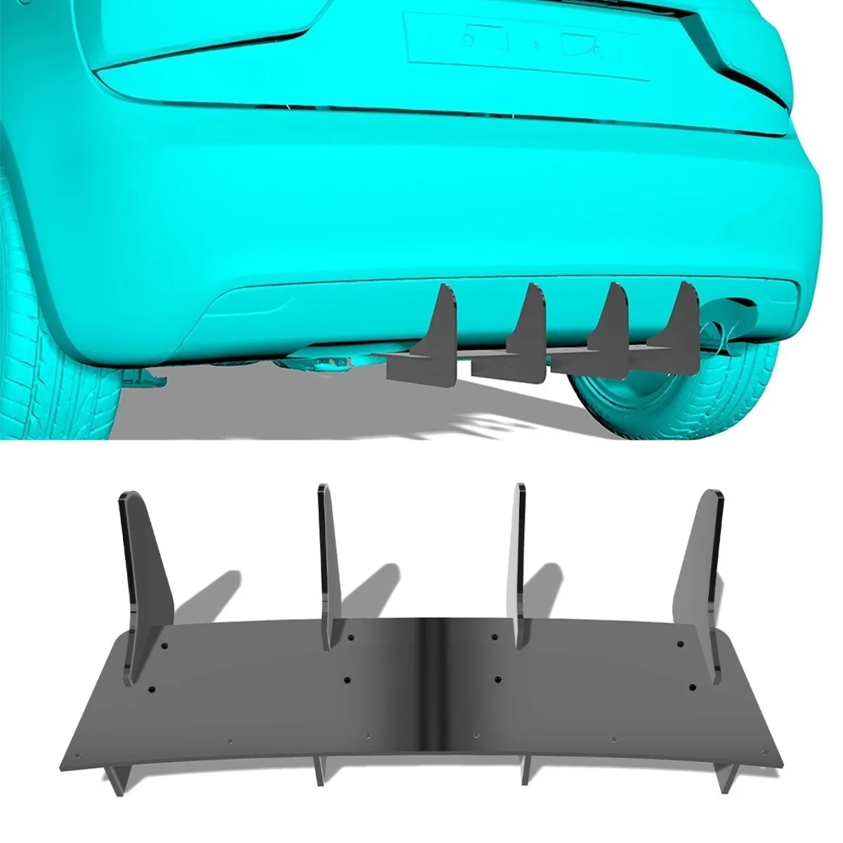 For Audi A1 2010-2014 Car Rear Bumper Spoiler Lip Diffuser Modification Part Bumper Guard Protector Cover Car Accessories