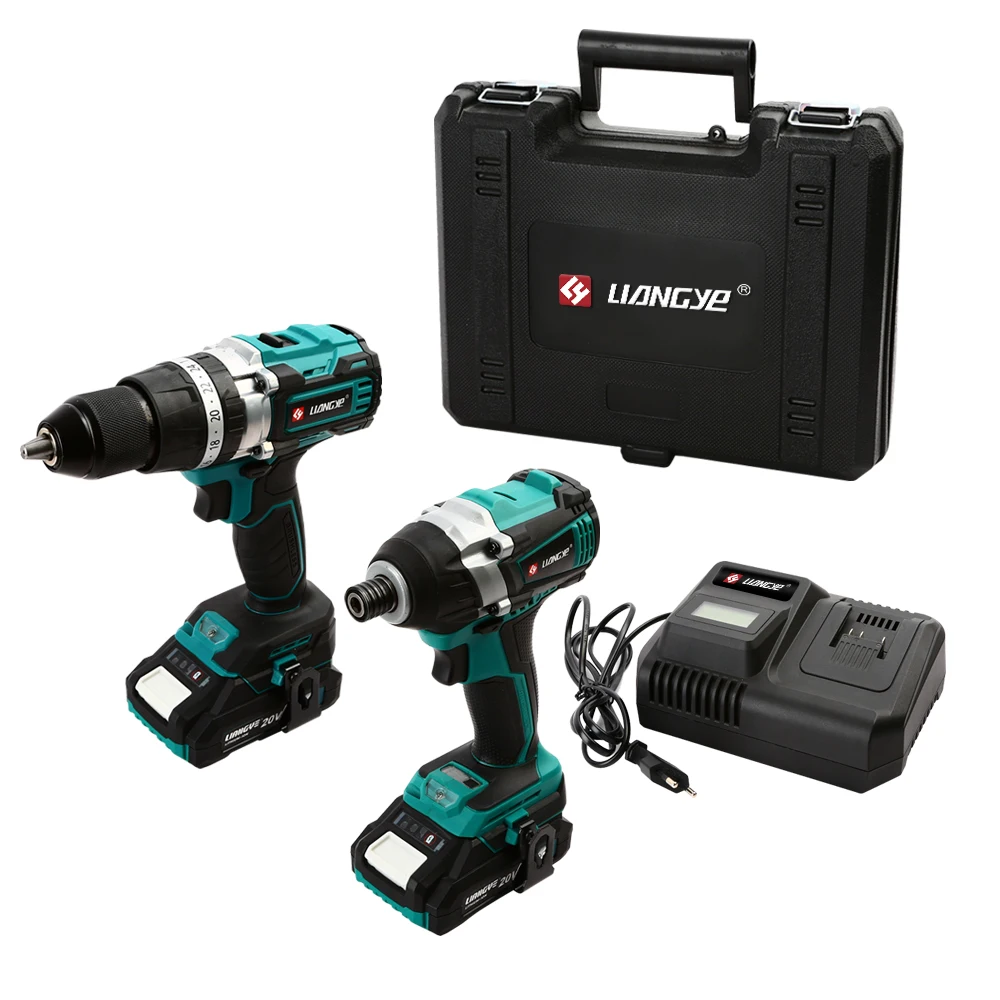 Cordless Drill Brushless Tool Set 20V MAX* Power Tool Combo Kit Electric Impact Drill Driver With Fast Charger BMC Case