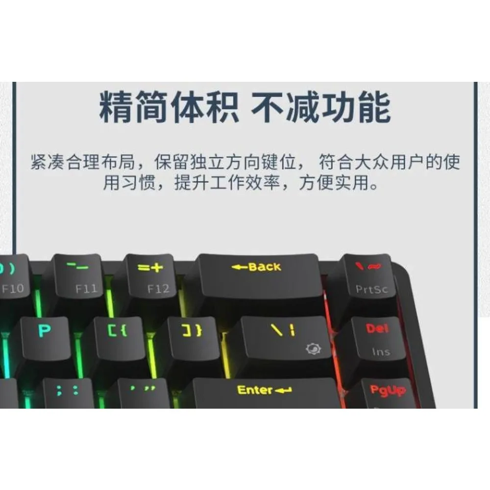 For  K605 Big 60 61 key  Blue Switch Black Gaming gamer Mechanical Keyboard