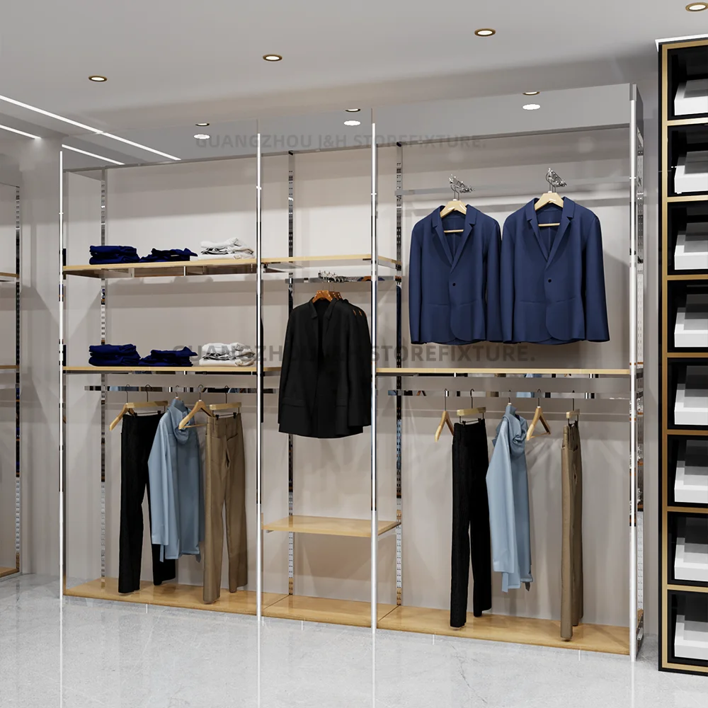 Rak Pajangan Butik Toko Pakaian Rak Pakaian Ritel Rak Pakaian Rak Pajangan Garmen Furnitur Toko Pakaian