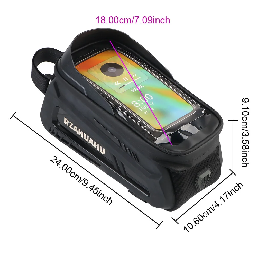 Phone Case Bike Accessories with Sun-Visor Touch Screen Bicycle Bag MTB Road Bike Bag Cycling Bag Top Frame Tube Bag Waterproof