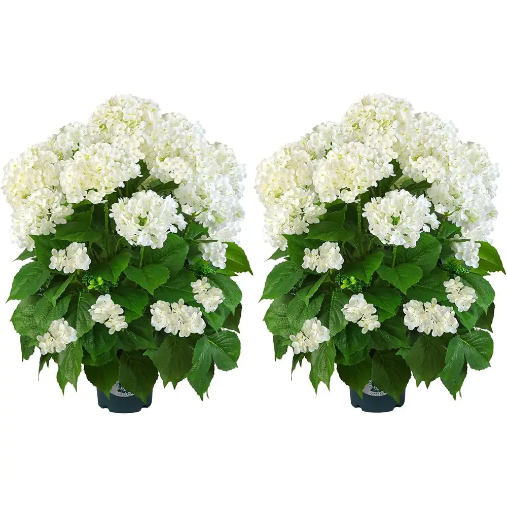 

29 Tall Artificial White Hydrangea Tree, UV-Resistant Pot Plant for Outdoor or Indoor Use
