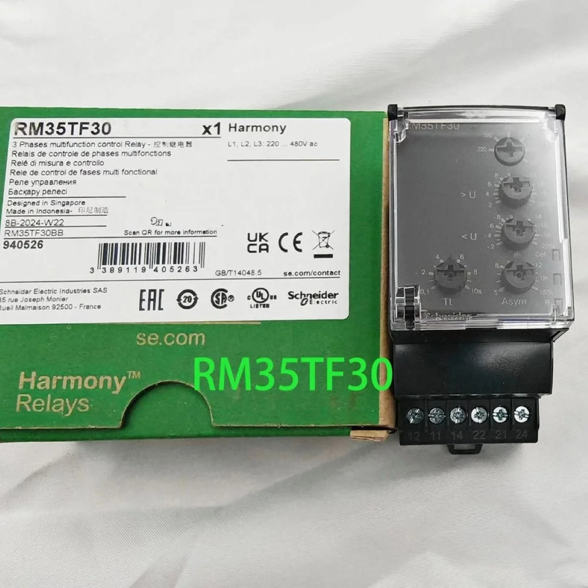 

RM35TF30 multifunction phase control relay RM35-T - range 194..528 V AC