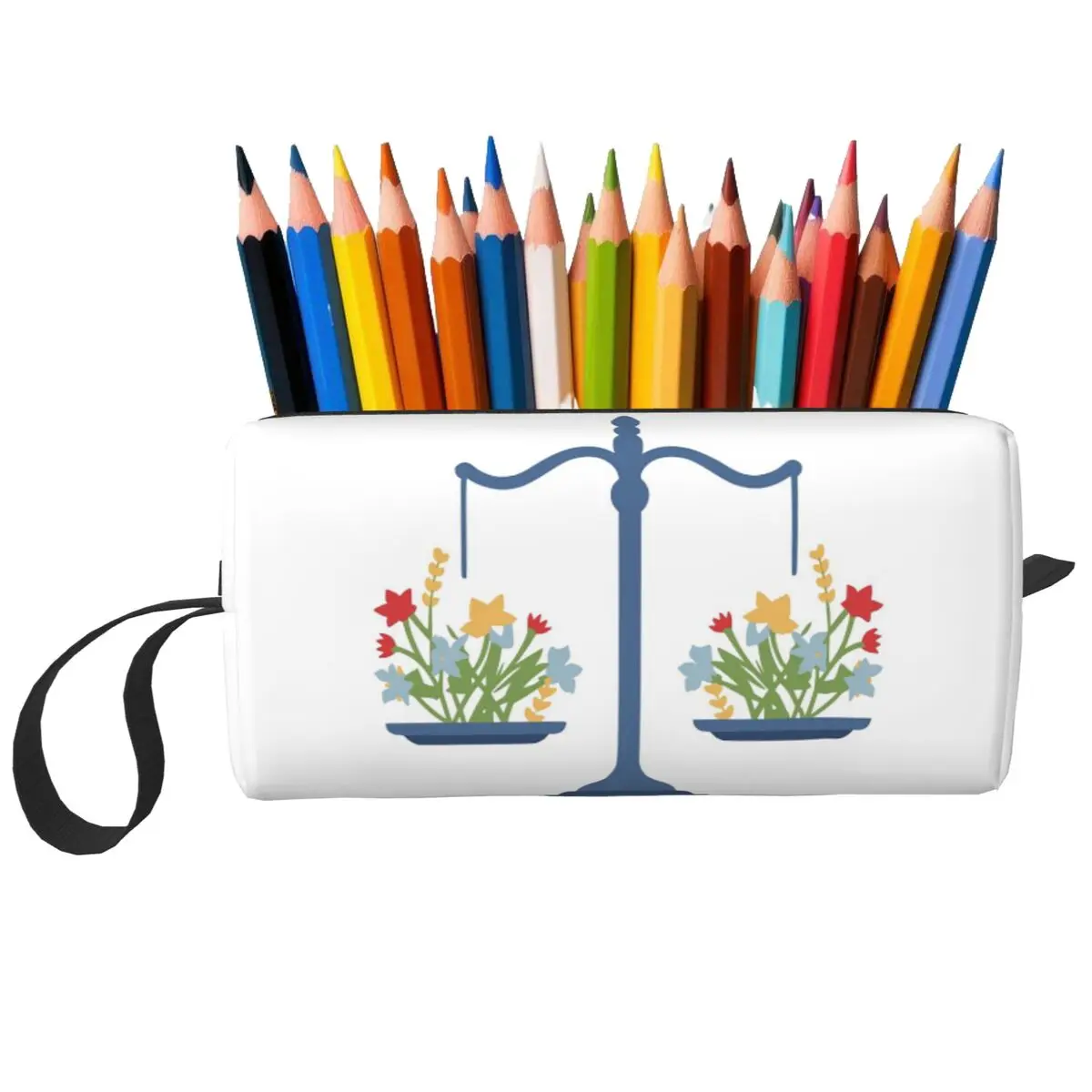 Étui à crayons, boîte à stylos, sac à crayons, fournitures de papeterie, pochette de voyage, motif logo de la balance de la justice en or, pour avocat, affaires juridiques, fête