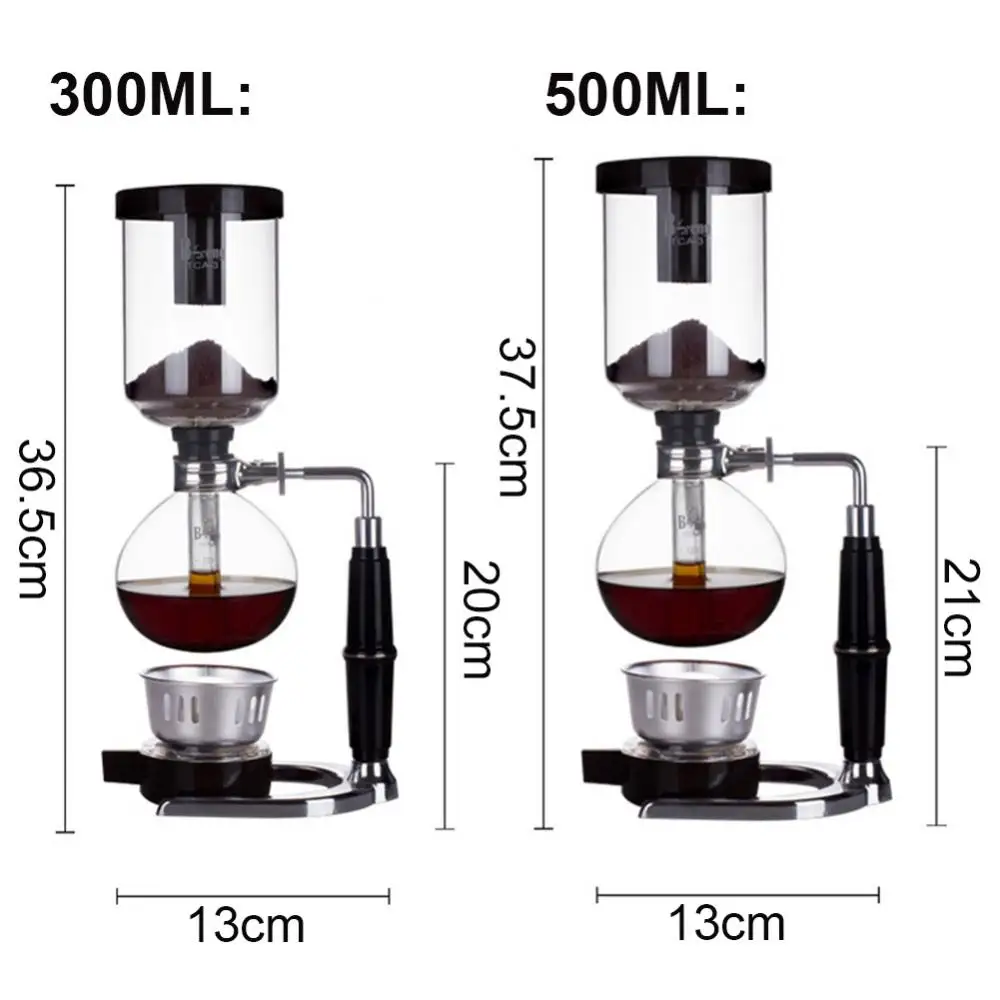 Imagem -02 - Máquina de Cafeteira Estilo Japonês Sifão Chá Sifão Pote Filtro de tipo de Vidro de Vácuo Kahve Makinesi