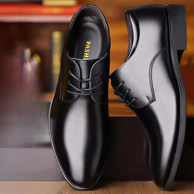 

Business Leather Shoes Casual Oxford Brogue round Toe Upper Layer Leather Youthful Wear Resistant Rubber Outsole for Autumn
