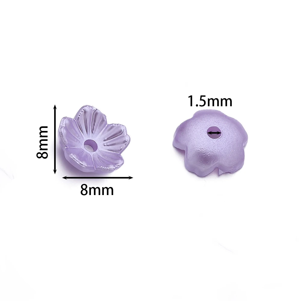 50pcs/Lots Colored ABS Artificial Pearls Flower Beads Caps Spacer Beads for DIY Necklace Bracelet Jewelry Making Accessories
