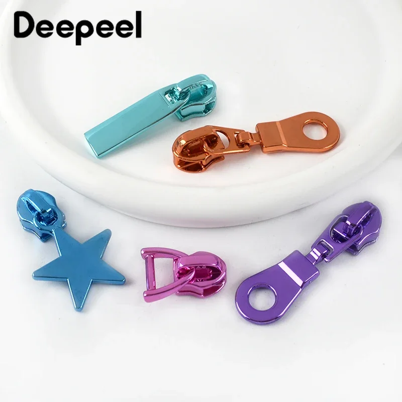 5/10Pcs Deepeel 5# Nylon Zipper Slider Bag Jacket Zip Puller Head Clothing Closures Zippers Repair Kits DIY Sewing Accessories