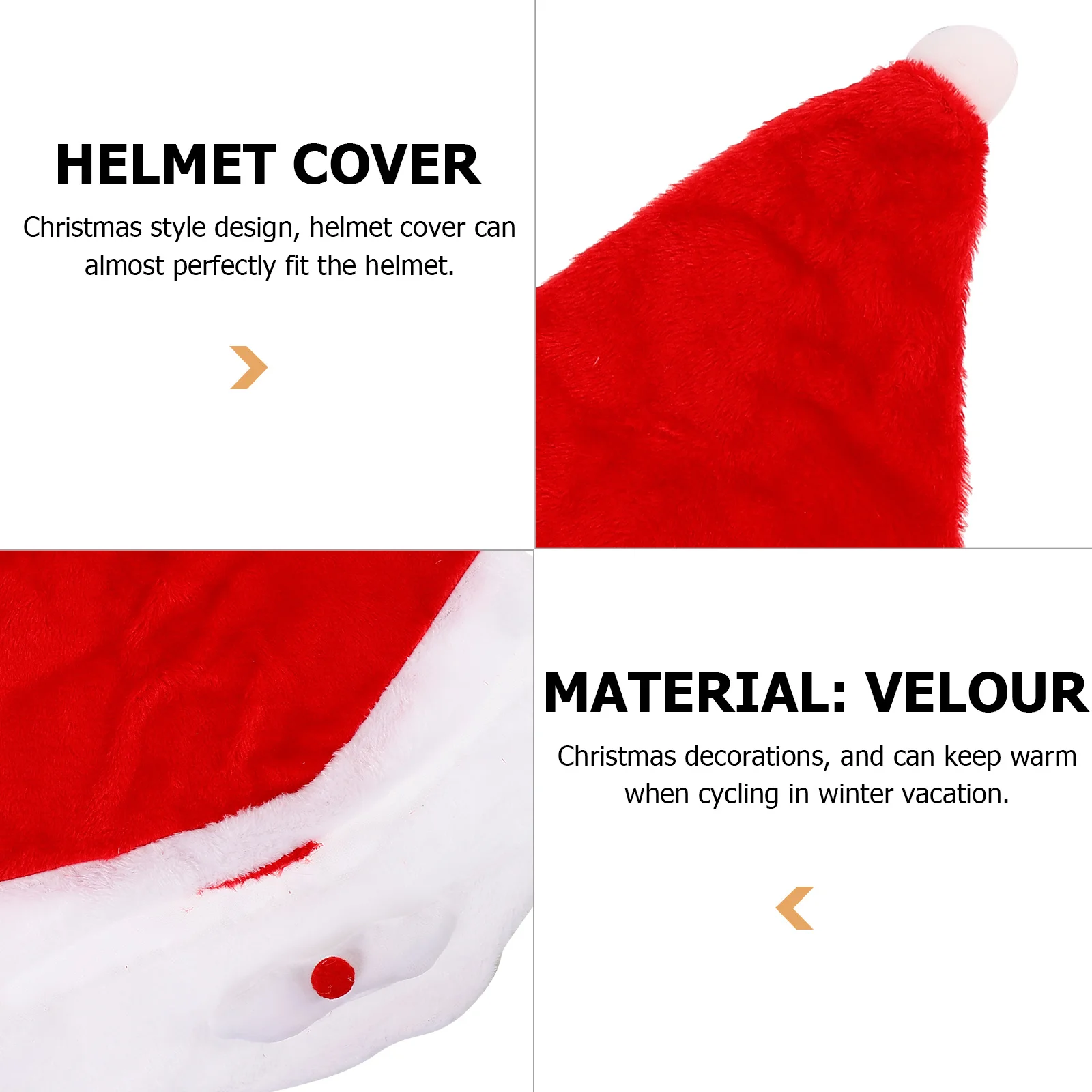 

1Pcs Santa Motorcycle Cover Velour Material Christmas Decor Winter Riding Protection Foldable and Warm