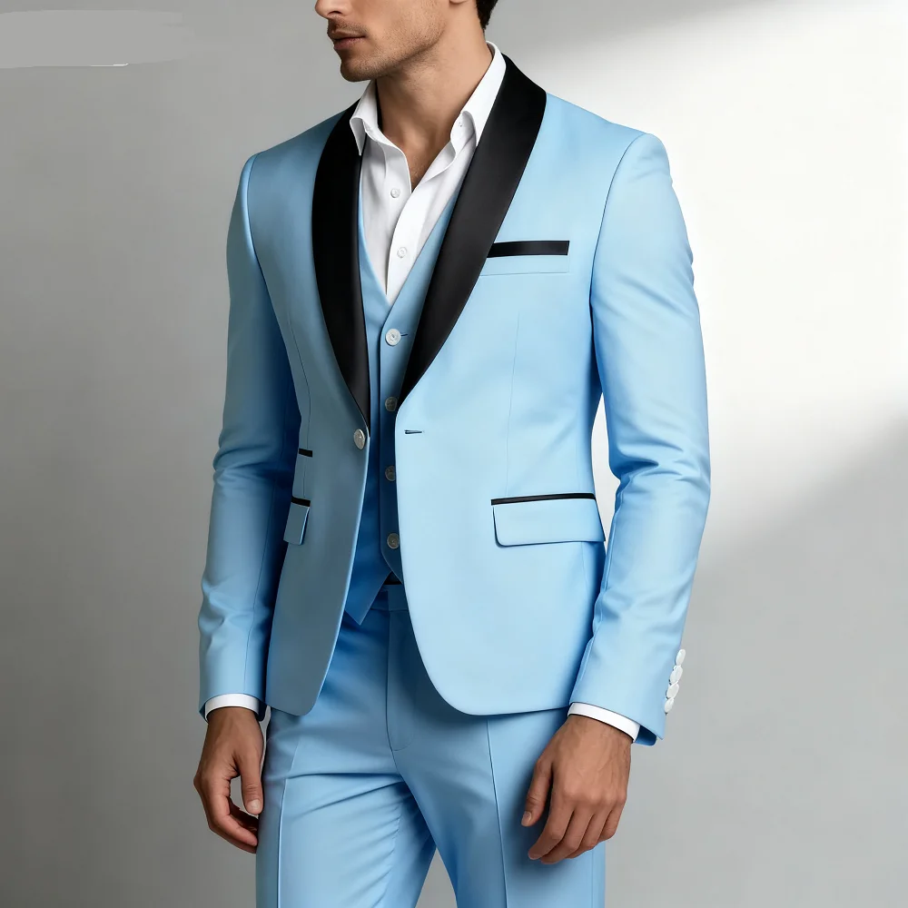 

Мужской черный, белый цвет, приталенный костюм из трех предметов, большой размер, осенний пиджак для свадебной вечеринки, пальто, брюки, жилет, модный мужской наряд