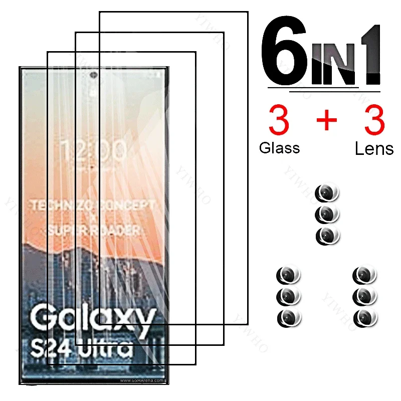 

Tempered Glass for Samsung Galaxy S24 Ultra S24 Plus S23 Fe S22 + S21 S20 Fe s23fe Screen Protectors Back Camera Lens Film