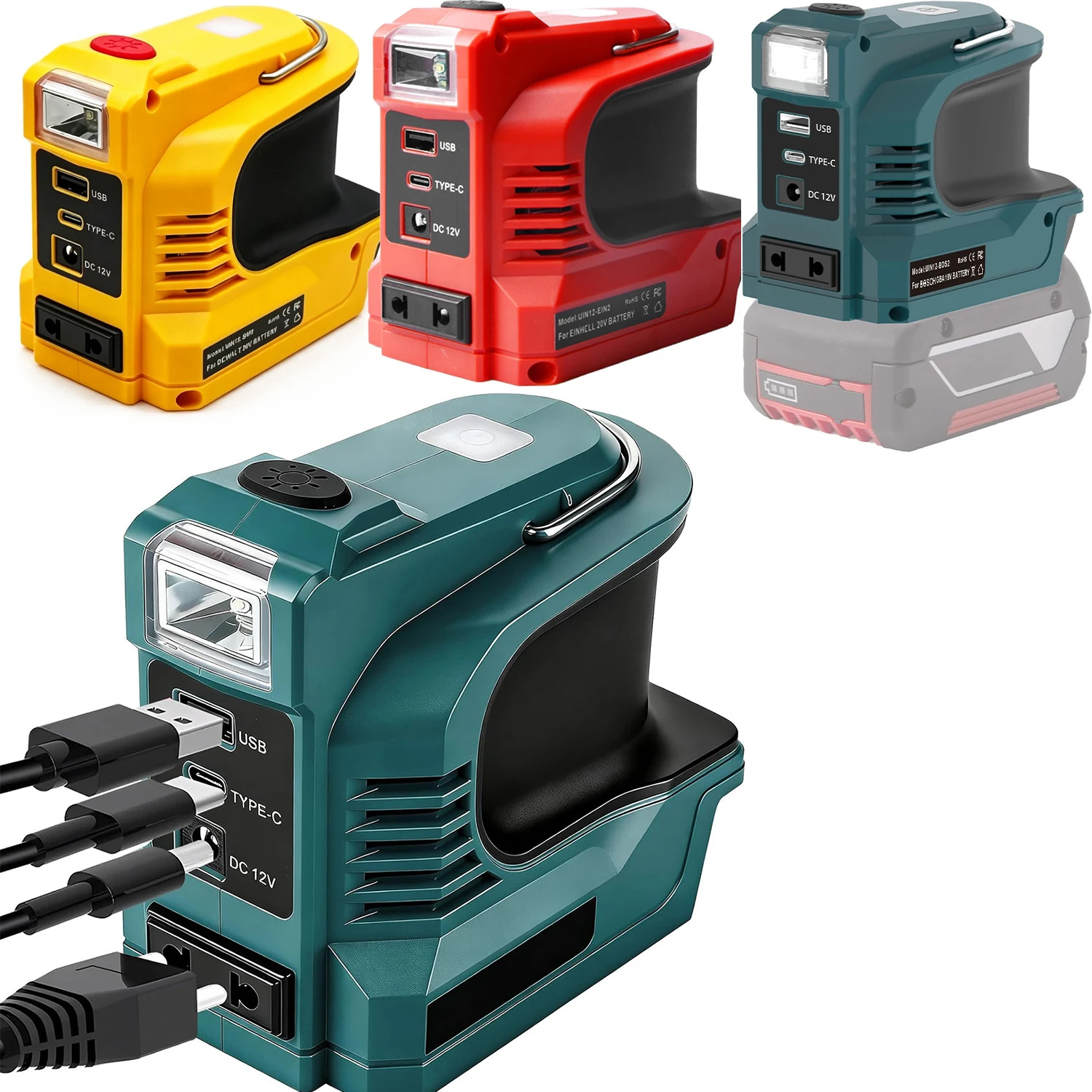 220 W Power Inverter DC 18 V-21 V To AC 220 V for Makita for Milwaukee for DW for Bosch with USB Type-C DC Port Output