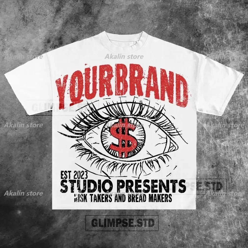 American Eye Printing Shirts for Women Oversized Loose Y2k Tops Korean Goth T Shirt Couples Vintage New Sweatshirt Women Clothes