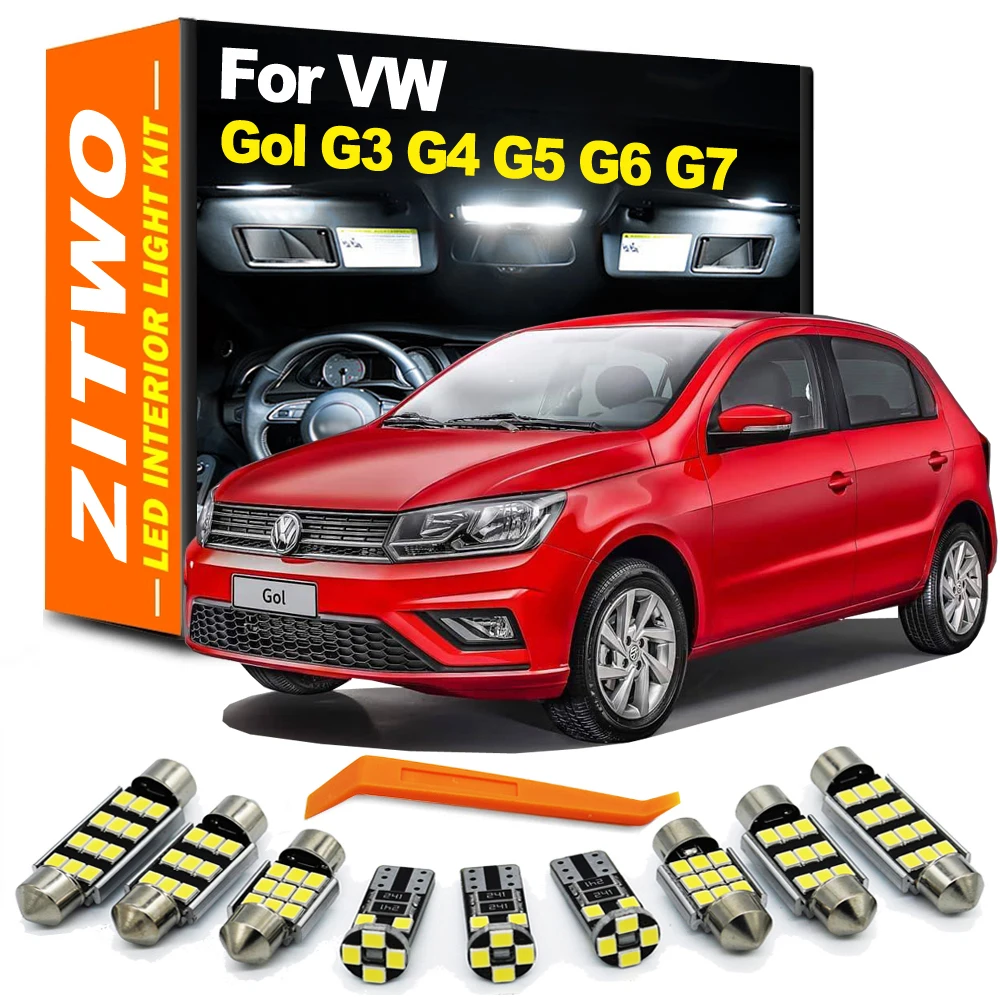 ZITWO 13Pcs LED Bulb Interior Dome Map Reading Trunk Light Kit For VW Volkswagen Gol G3 G4 G5 G6 G7 1999-2023 Car Accessories