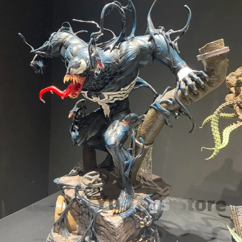 Genuine Sale 38cm Marvel Anime Handmade Venom Spider Man 1/4 Statue Handmade Model Toys Cool Collectable Toy Kids Xmas Gift