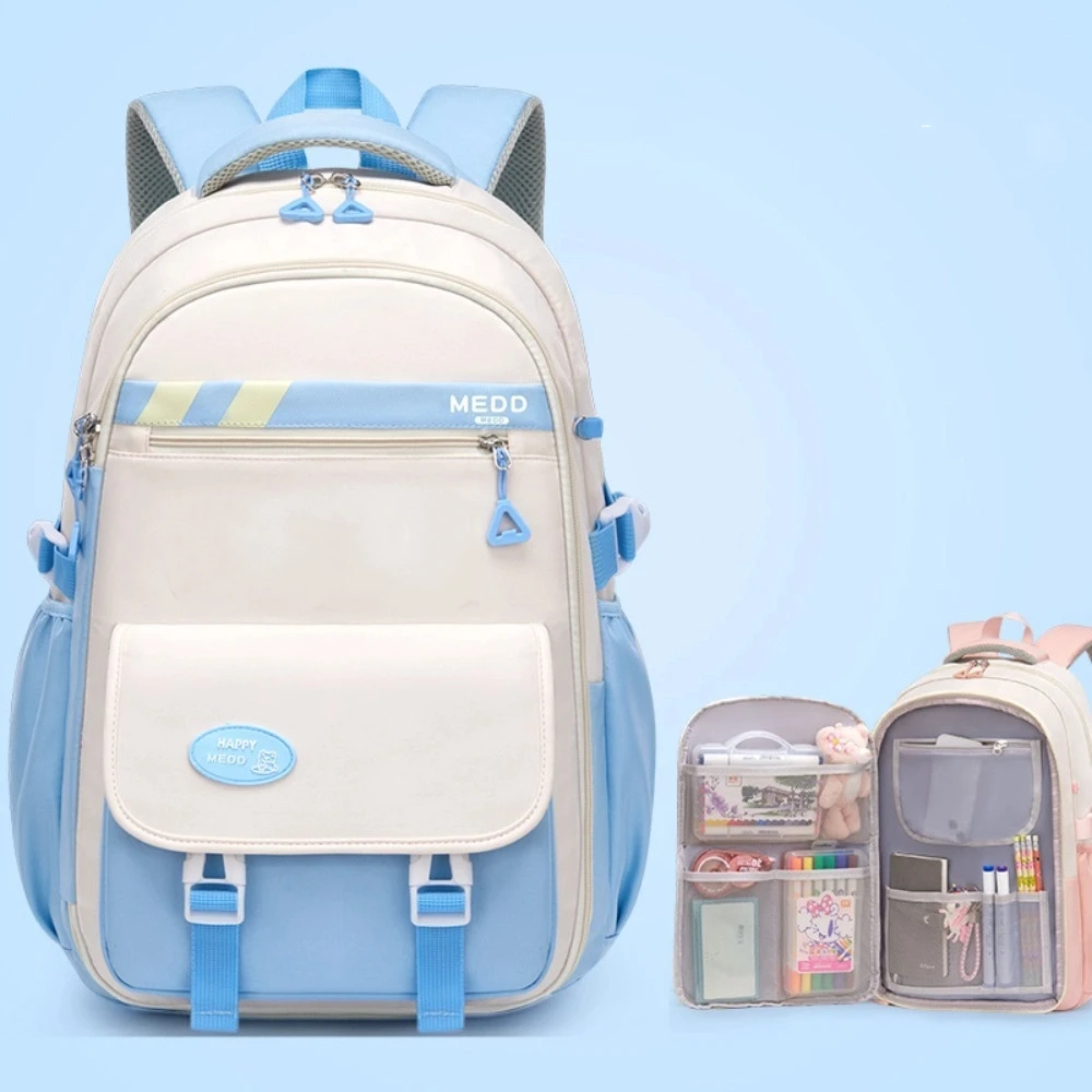 Large Capacity School Bag Lightweight Stress Relief Student Backpack Waterproof Shoulder Backpack Junior And High School Girls