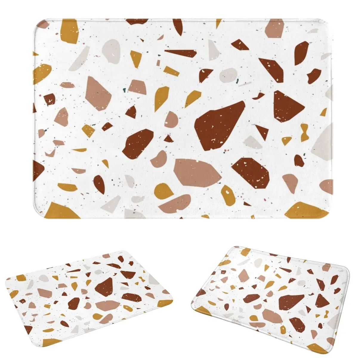 Seamless Terrazzo Stone Pattern Doormat Absorbent Mat Carpet Rug Kitchen Entrance Home Floor Mat for Living room Footpad Mats