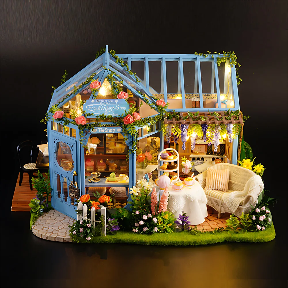 DIY Wood DollHouses Home Bedroom Decoration Handmade 3D Puzzle Flower Assembling Room Models Toys For Kid Birthday Gift