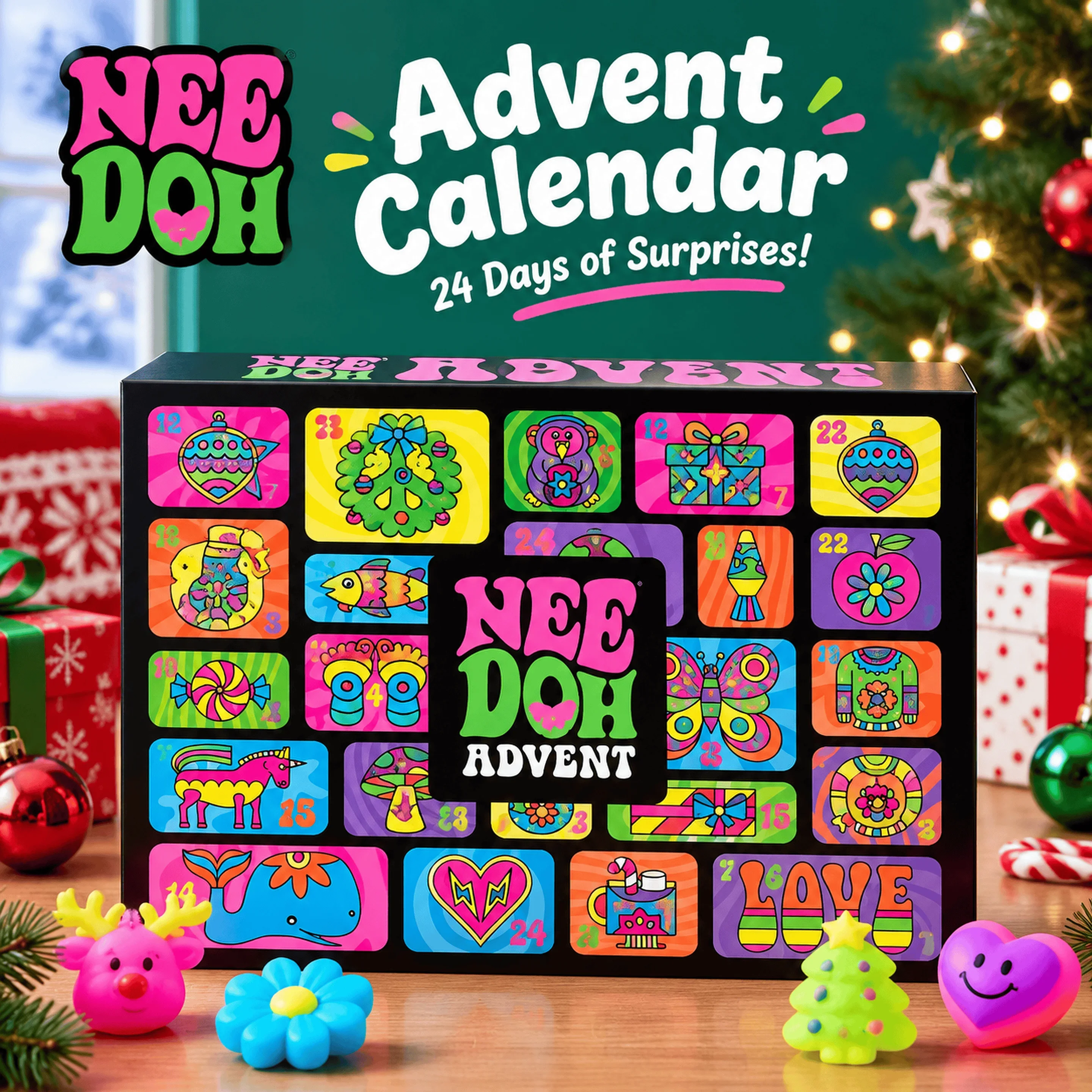 NeeDoh 2026 24 Day Advent Cale - đánh giá và giá Party Games New Year