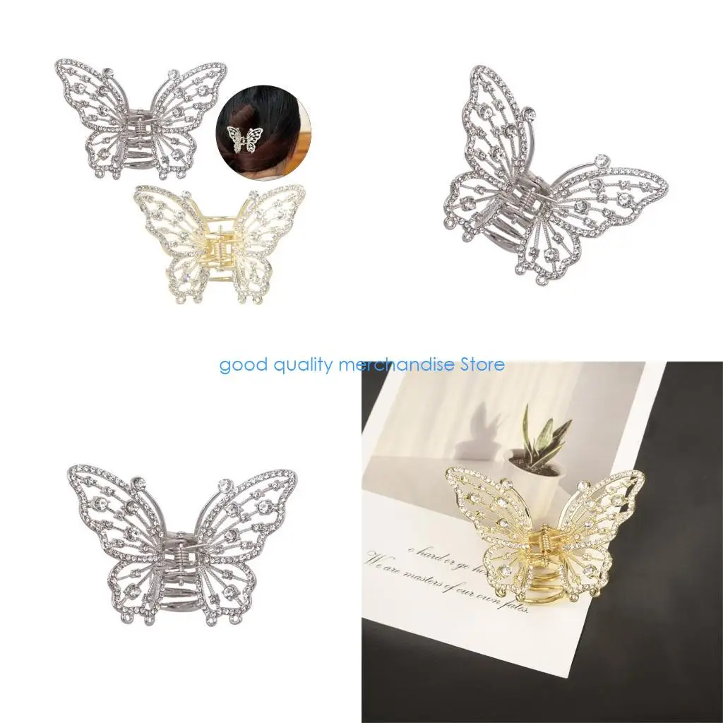 

Y5JD Shimmering Butterfly Hair Claw Nonslip Styling Tool for Formal Casual Event