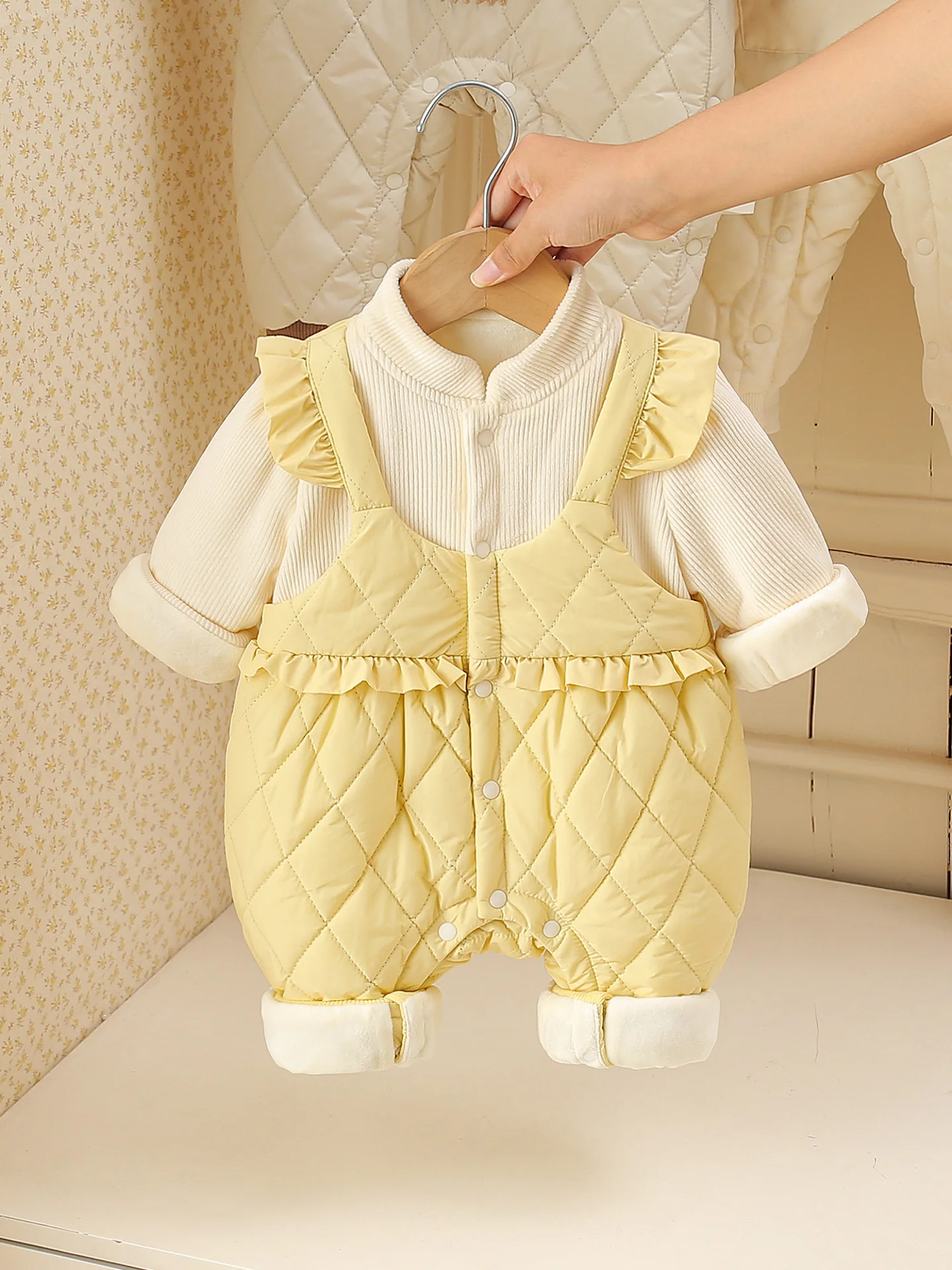 

Одежда для маленьких девочек на подкладке, осенне-зимняя длинная одежда Sve Rer Princ на выход, одежда для детей 00-дневного возраста