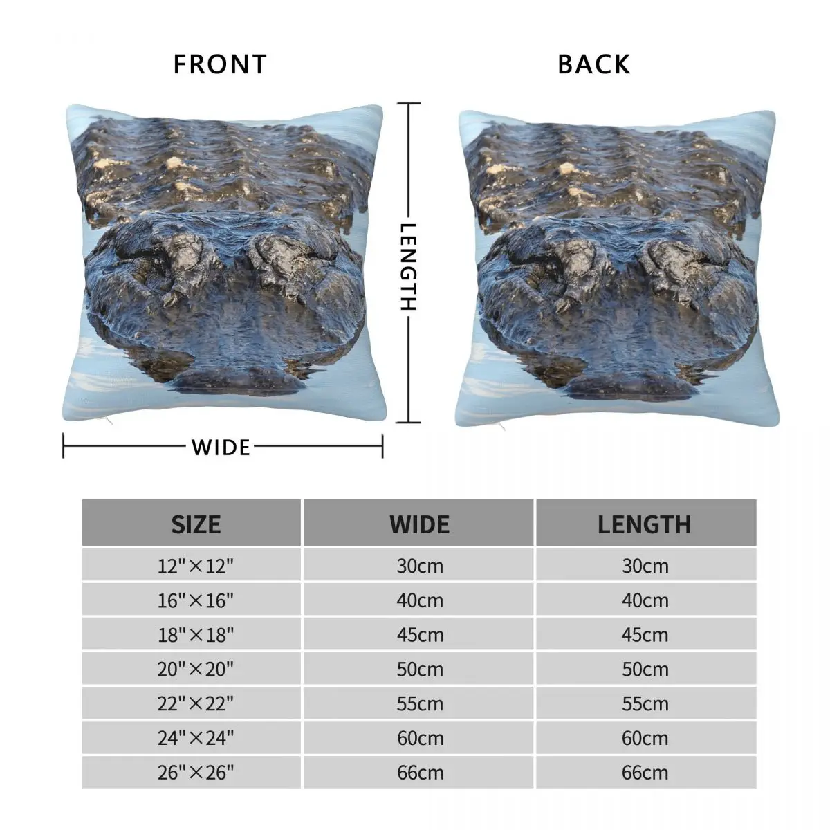 Alligator Close-Up Myakka River Square Pillowcase Polyester Linen Velvet Pattern Zip Decor Throw Pillow Case Home Cushion Cover